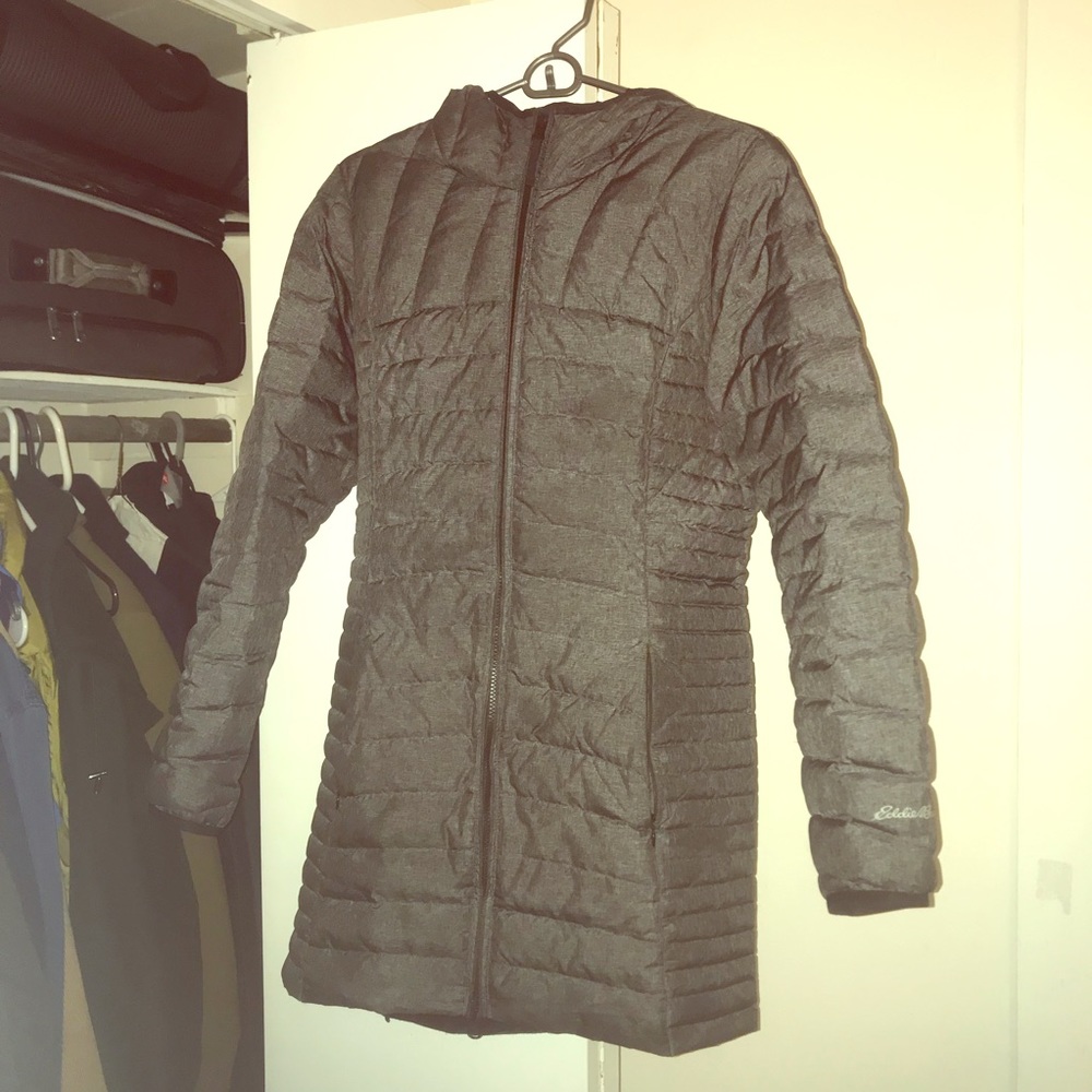 Eddie Bauer Astoria Hooded Down Parka M charcoal